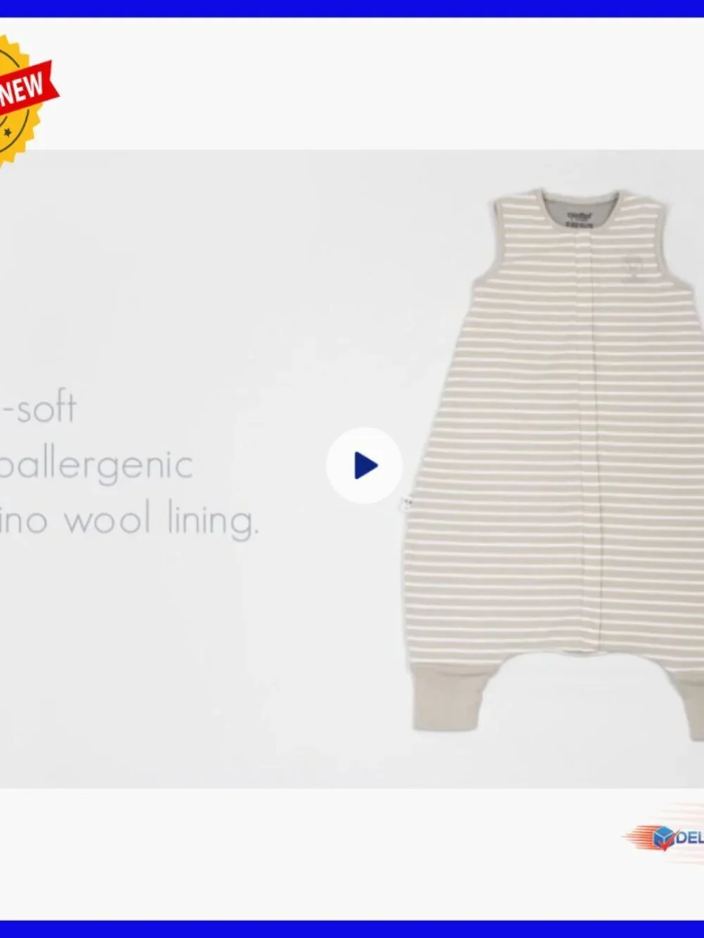 Merino Wool Toddler Sleep Bag with Feet, 18-36 Months, Temperature Regulating